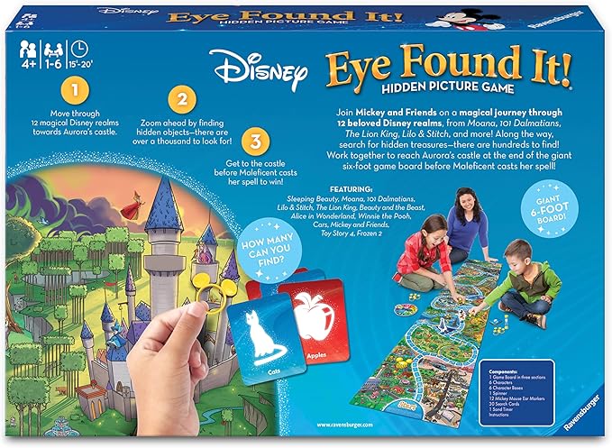 Ravensburger Disney Eye Found It - Hidden Picture Search Board Game - Learning Fun with Disney Favorites - Ages 4+