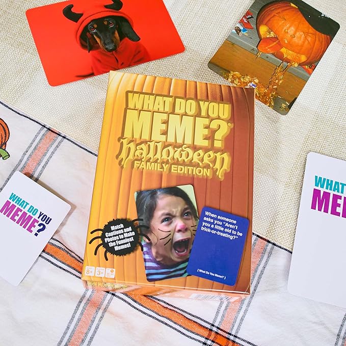 WHAT DO YOU MEME? Halloween Family Edition by Relatable, A Halloween Activity Expansion Pack, Ideal for Spooky Fall Gifts, Halloween Party Game, Includes 30 Photo Cards and 90 Caption Cards, Ages 8+
