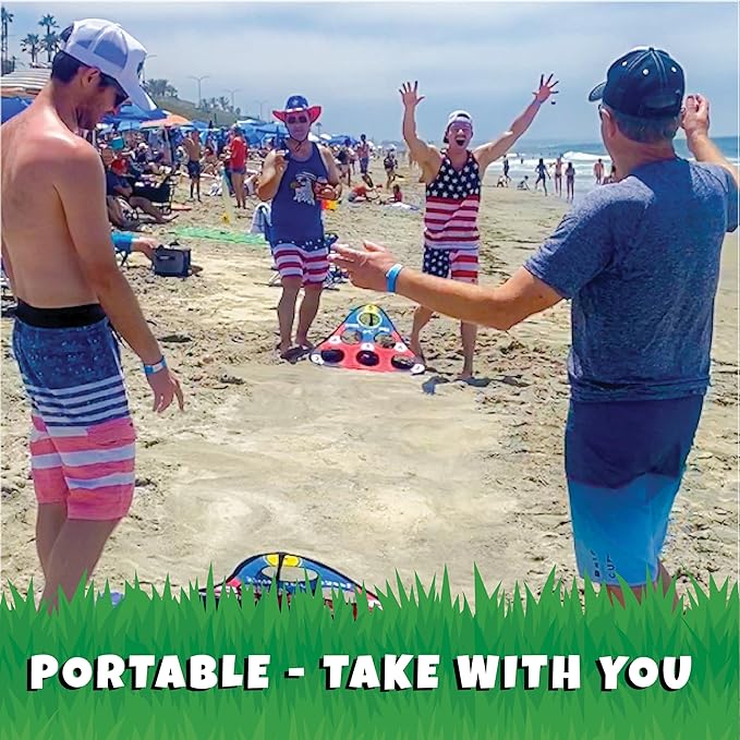 TOSS & ROLL NN' Hole Game Set | Portable Cornhole Set for Water or Land | Bean Bag Balls Toss Outdoor Games for All Ages | Outdoor, Indoor, Beach, Backyard, Tailgating, Camping Game