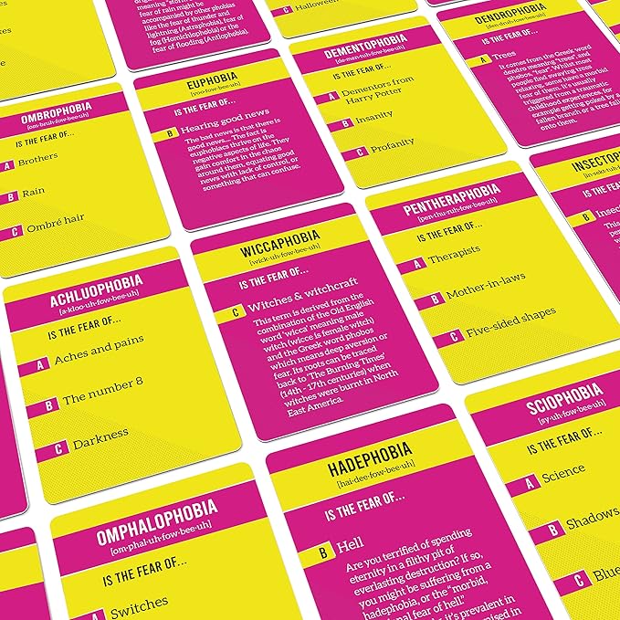 Bubblegum Stuff Gamophobia Card Game | A Fearful Game of Trivia Mime and Memory | Fun Party Game | Suitable for Adults and Teenagers …