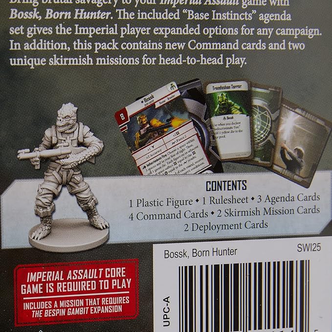 Fantasy Flight Games Star Wars Imperial Assault Board Game Bossk VILLAIN PACK - Epic Sci-Fi Miniatures Strategy Game for Kids and Adults, Ages 14+, 1-5 Players, 1-2 Hour Playtime,