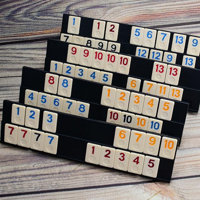 Rummy Cube Game Original, Rummy Game Set with 4 Anti-Skid Racks/Trays, 106 Large Tiles with Portable EVA Case, Classic Board Game for Family Night (Large Tiles)