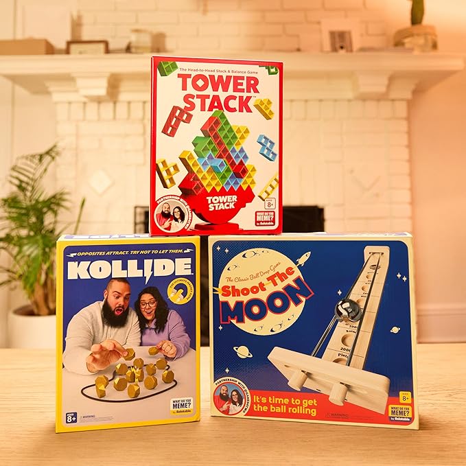 WHAT DO YOU MEME? Tower Stack - Head to Head Stacking Game by Relatable, Games for Kids 8+, Board Games for Family Night