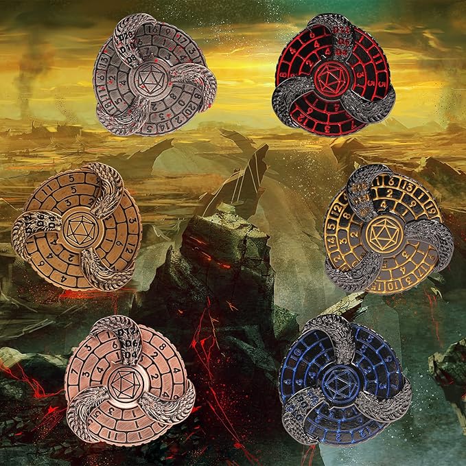 7-in-1 Fingertip Gyro Roulette DND Dice,Cool Spinning Games Fingertip Gyro, Metal Dice Set with Gift Box for Roleplaying Games Dungeons and Dragons RPG MTG Table Games