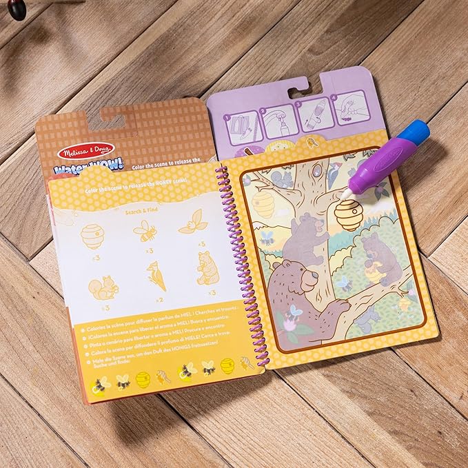 Melissa & Doug Scented Water Wow! Reusable Water-Reveal Coloring Activity Pad Travel Toy – Treats