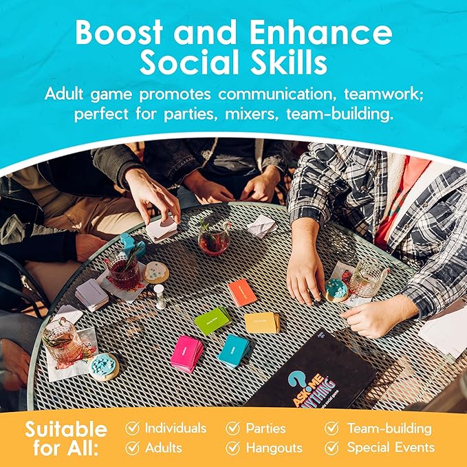 ASKMEANYTHING: Fun Icebreaker Game & Conversation Cards for Couples, Teams, and Friends – Perfect for Therapy Games, Team Building, and Parties