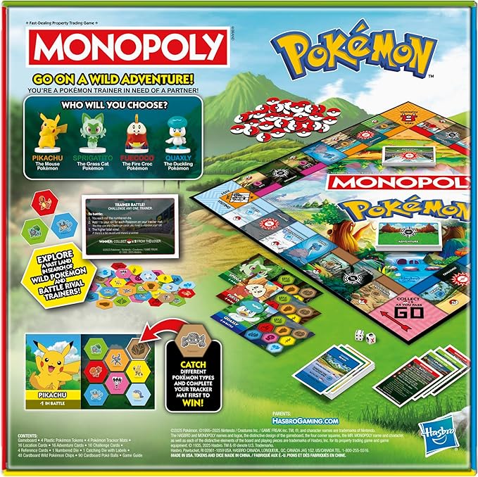 Monopoly Pokémon Edition Board Game | Ages 8 and Up | 2 to 4 Players | Kids Games for Pokémon Fans | Fun Family Games| 45 Mins. Avg.