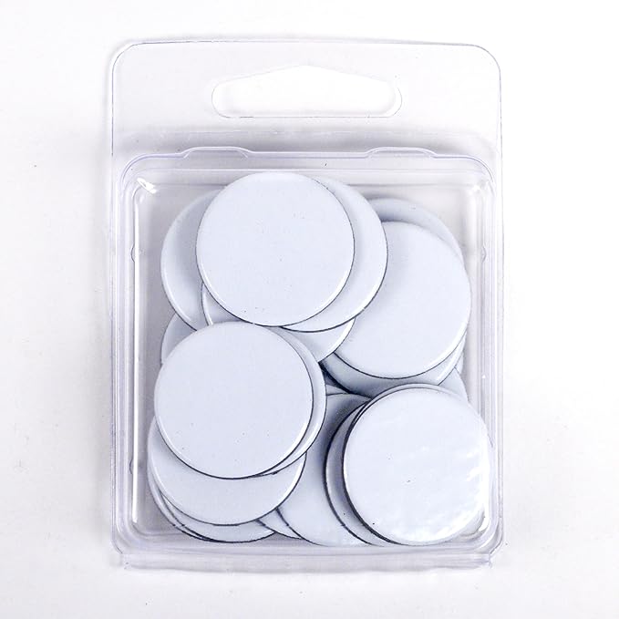 Value Pack of 24 - Dry Erase - Reusable - Blank 1" Circle Board Game Chits Tiles Counters Markers DIY D&D