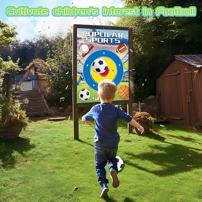 3-in-1 Soccer Football Baseball Gifts-Indoor Outdoor Backyard Toss Soccer Football Baseball Toys Game Set-Gift for 3-12 Year Old Boy Toys Birthday (3-in-1 Game Set No Stand)
