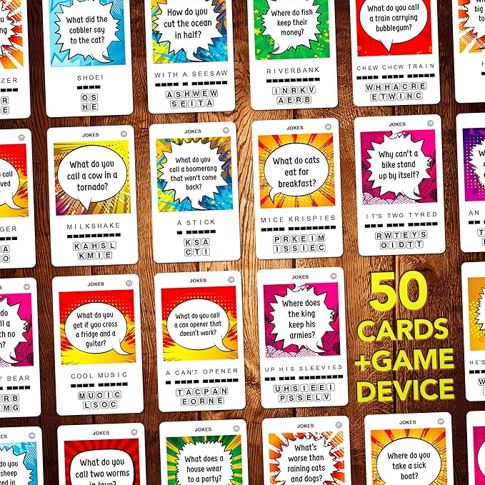 100 PICS Jokes Game | Kids Games | Card Games & Fun Travel Games | Toys & Games | Card Games for Adults and Kids | Family Games | Beach Games | Word Games | Kids Travel | Ages 6+