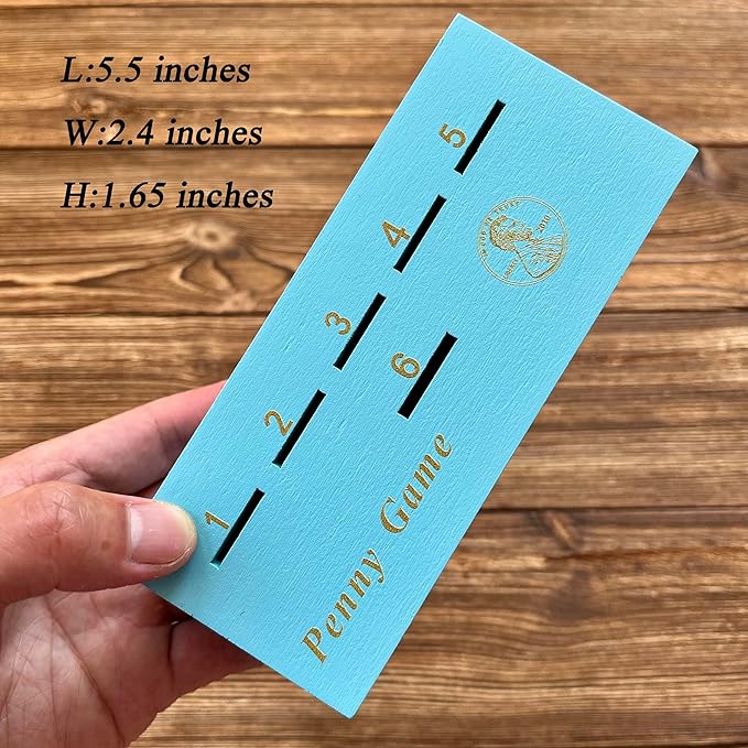 CBLKUS Penny Game, Fantastic Board Game for Family, Coin Game Wood Box for 2+ Player, Simple Strategic Dice Game with Coins, Get Rid Pennies to Win