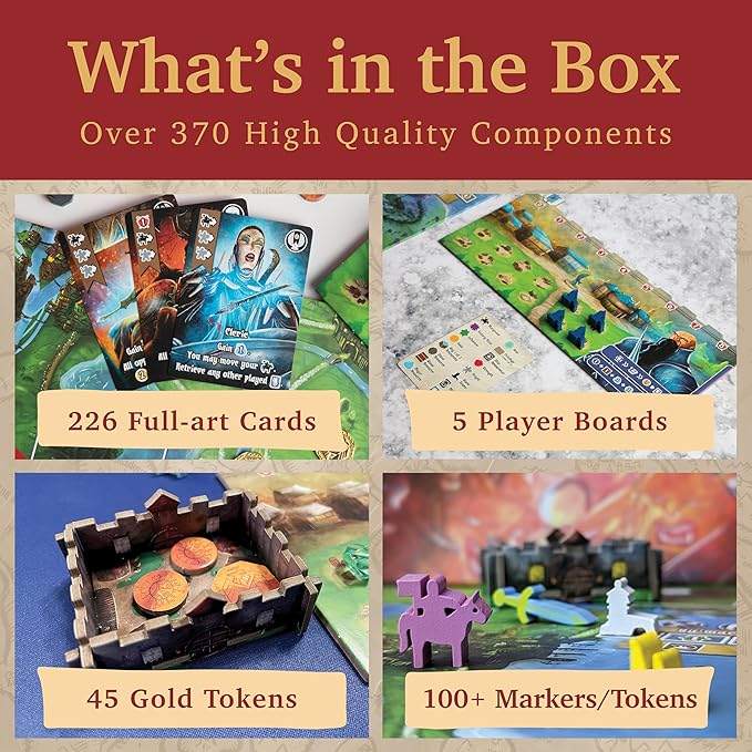 Margraves of Valeria Board Game – Strategic Fantasy Game for 1-5 Players, Card-Driven Mechanics, Stunning Artwork, High Replayability, Perfect for Game Nights