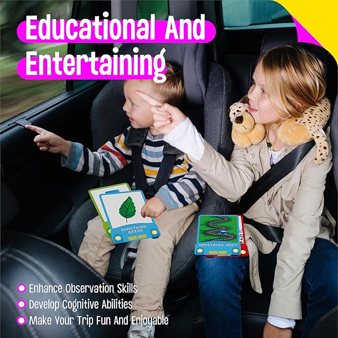 SpriteGru 50PCS Travel Scavenger Hunt Card Game, Road Trip Car Games Fun Eye Find & Seek Card Game Funny Activity for Activities for Family Vacations, Road Trips and Car Rides, Ages 4 and Up