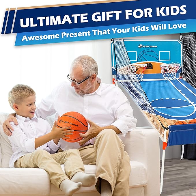 Arcade Basketball Game, Basketball Gifts for Boys Girls Kids Children, Youth & Teens | 16-in-1 Games, Birthday Christmas Party, Blue, EIR047332023