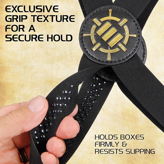 ENHANCE Board Game Bands - Elastic Box Bands with Durable Textured Grip to Keep Lids Closed on Board Boxes, Tabletop/Card Games Without Rubbing During Travel & Storage (Set of 5)
