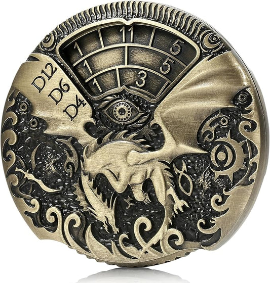 Spinner DND Dice DNDND 7-in-1 Spinner Metal D&D Dice Set with Gorgeous Gift Box for Dungeons and Dragon and Tabletop Game (Brass)