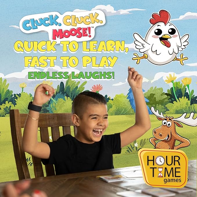 Cluck Cluck Moose – Hilarious Animal-Themed Card Game for a Fun Family Game Night, Easter Games for Family Reunion Gift Ideas, & Easter Basket Party Stuffers for Ages 4+