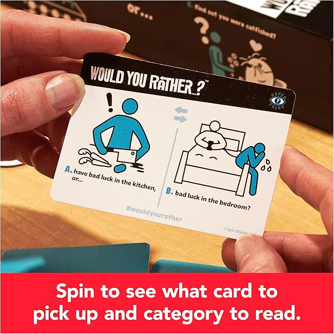 Spin Master Games, Would You Rather? Funny Party Card Game for College, Friendsgiving, Birthdays, & More, for Teens & Adults, 3-6 Players, for Ages 14 & Up
