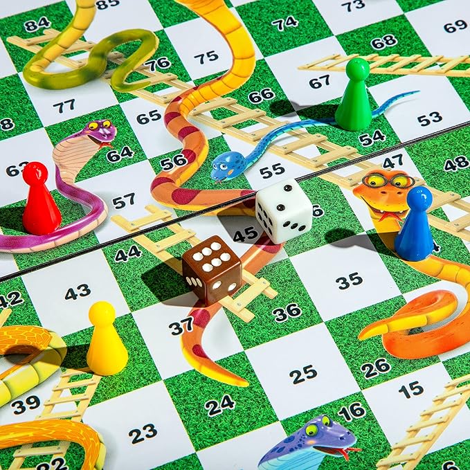 Magnetic Snakes and Ladders Board Game Set - 9.6 Inches