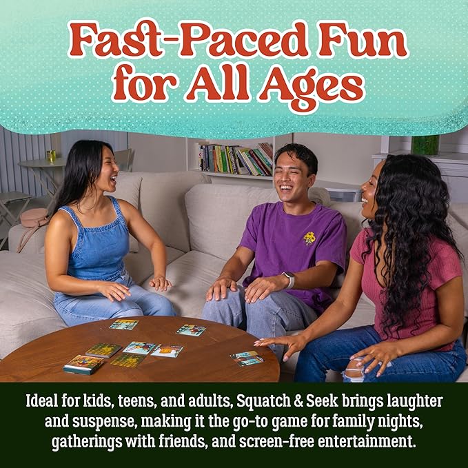 Prolific Games Squatch & Seek – A Hilarious Combat Memory Card Game of Lumberjacks and Sasquatch – Fun for Families & Game Nights – Fast-Paced Strategy for Ages 8+
