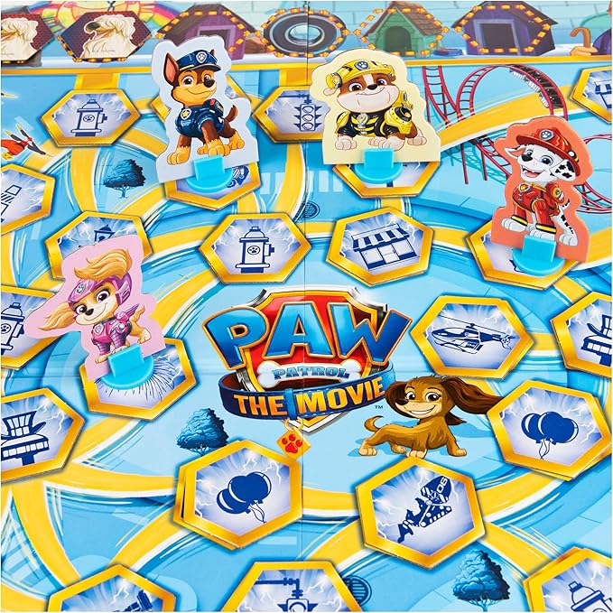 PAW Patrol: The Movie, 4-Game Adventure City Pack Memory Match, Pop-Up, Wooden Dominoes, & Lookout Games, PAW Patrol Toys for Kids Ages 4 and up