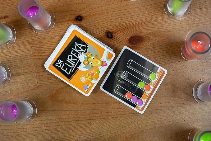 Logic Puzzle Card Game, Brain Teaser Test Tube Strategy Tabletop Party Game, Kids Teens Adults Family Game Nights Board Games, Ages 8+, Dr. Eureka by Blue Orange Games