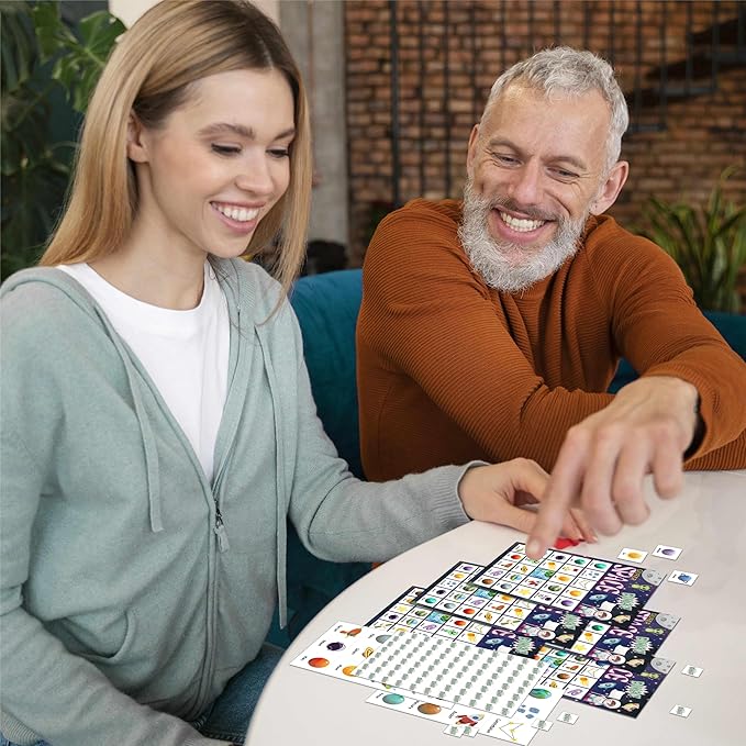 Space Bingo Card Game, Outer Space Bingo Game for Family Adults, Space Birthday Party Supplies, Favors, Space Party Decorations, Gift – 24 Players Bingo Game, C04