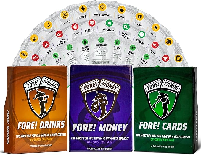 3 Game Bundle – Fun and Strategic On-Course Golf Games for Groups – Games for Every Type of Golfer – Gift for Men and Women – Interactive On-Course Golf Card Games