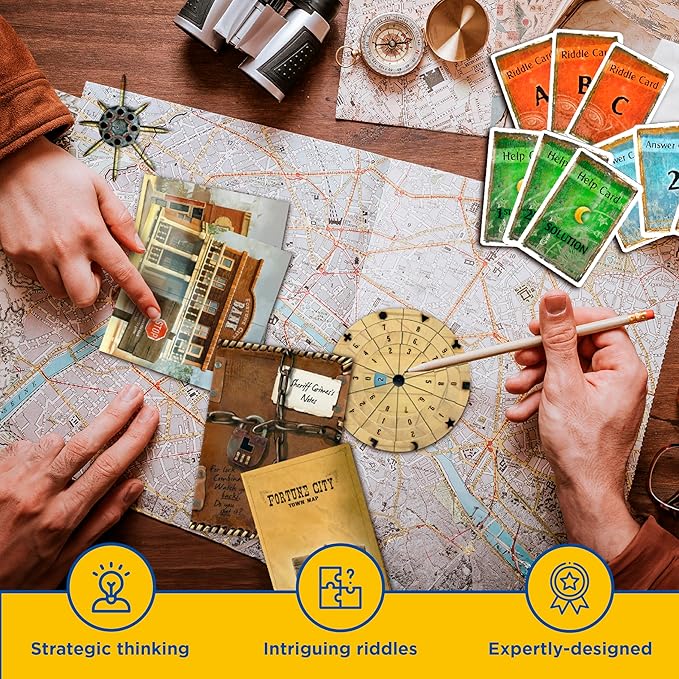 Exit: Kidnapped in Fortune City| Exit: The Game - A Kosmos Game | Family-Friendly, Card-Based at-Home Escape Room Experience for 1 to 4 Players, Ages 12+