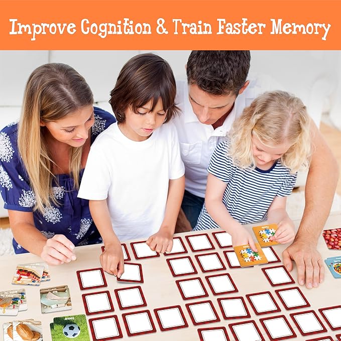 Hebayy 72 PCS Daily Items Matching Game, 36 Designs Everyday Objects Memory Cards Engaging Picture Matching Game, Educational Learning Toys for Preschool 4 5 6 Years Old
