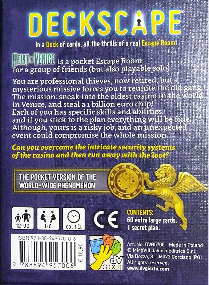 DaVinci Games Card Games Deckscape - Heist in Venice SW