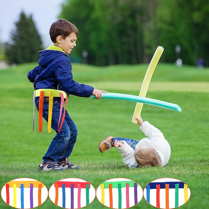 12 Pcs Catch Tail Game Belt Field Games Carnival Yard Games for Kids Adults Field Day Camping Family Birthday Outdoor Activities