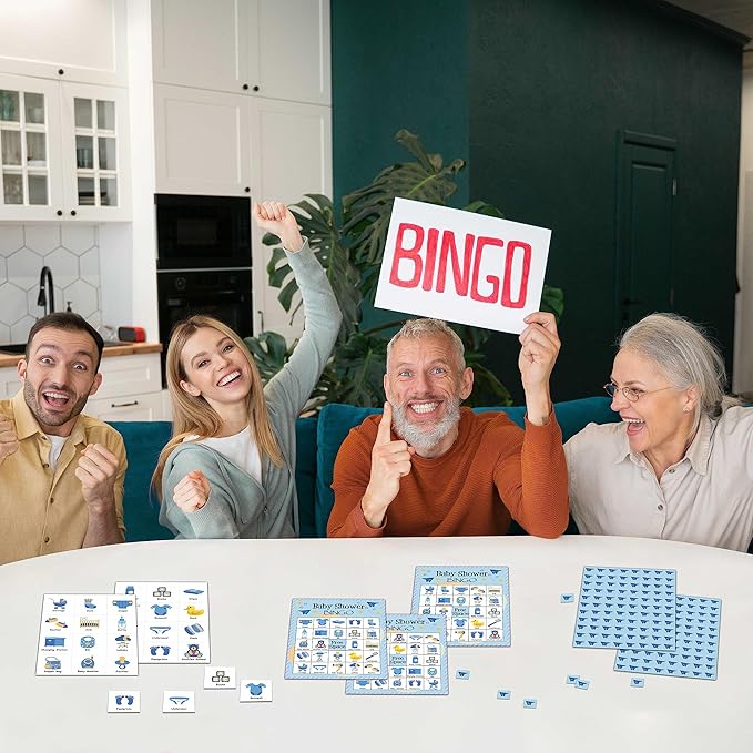 Baby Shower Bingo Game Cards - 24 Players Bingo Game Set Indoor Outdoor Activities - Baby Shower Party, Gender Reveal Party Favors Supplies -A07
