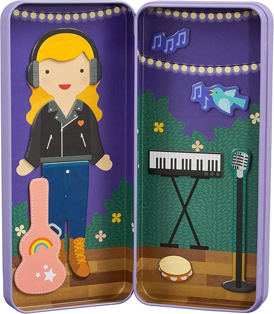 Petit Collage Magnetic Dress Up, Music Maker – Magnetic Game Board with Mix and Match Magnetic Pieces, Ideal for Ages 3+ – Includes 2 Scenes and 25 Creative Magnetic Pieces, Medium
