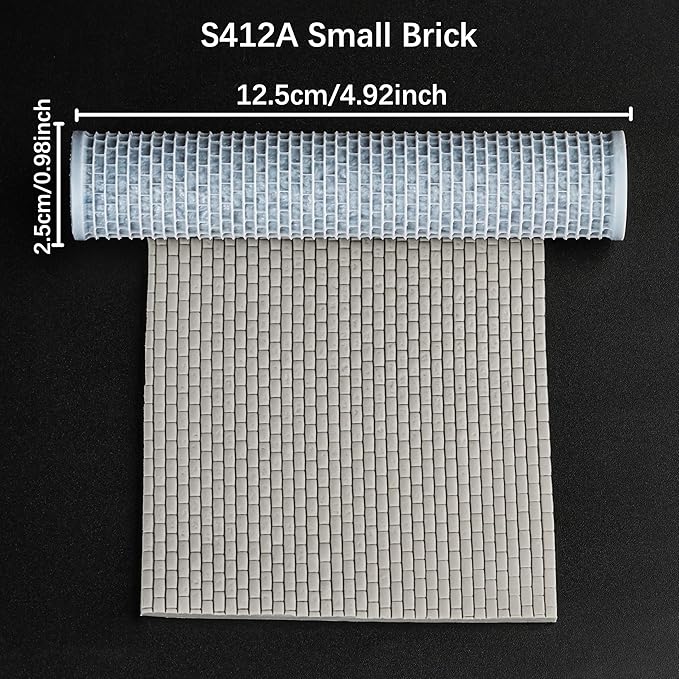 Unique Texture Roller for Clay & Polymer Sculpting,Perfect Board Game Terrain Building Tabletop Game S412A Small Brick