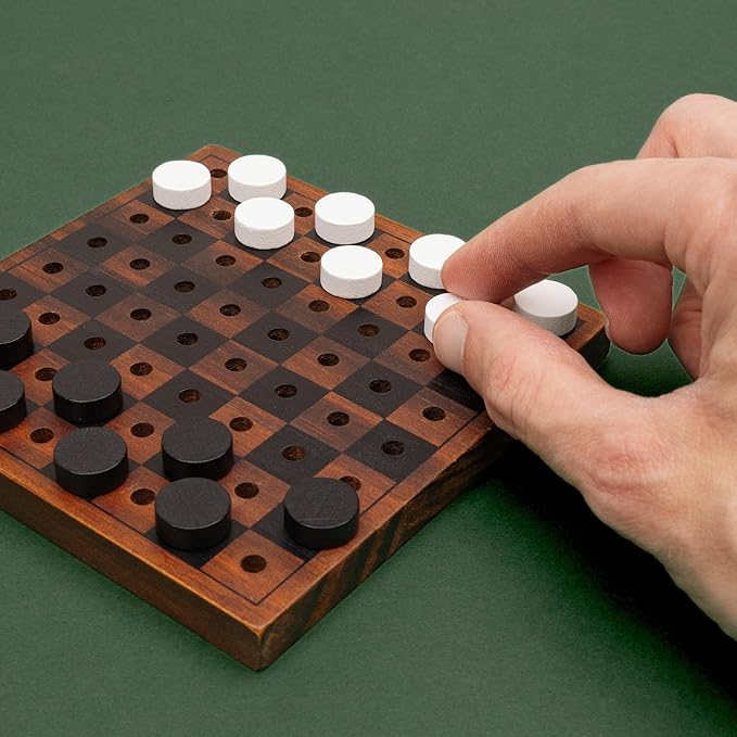 Iron & Glory Chess Board & Checkers Set | Wooden Puzzles & Games | Board Games for Family Night | Travel Games for Kids & Travel Gifts | Coffee Table Decor | Family Board Games for Games Night