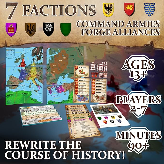 VRSoft Swords & Sails – Medieval Strategy Board Game with Tactical Combat and High Replayability