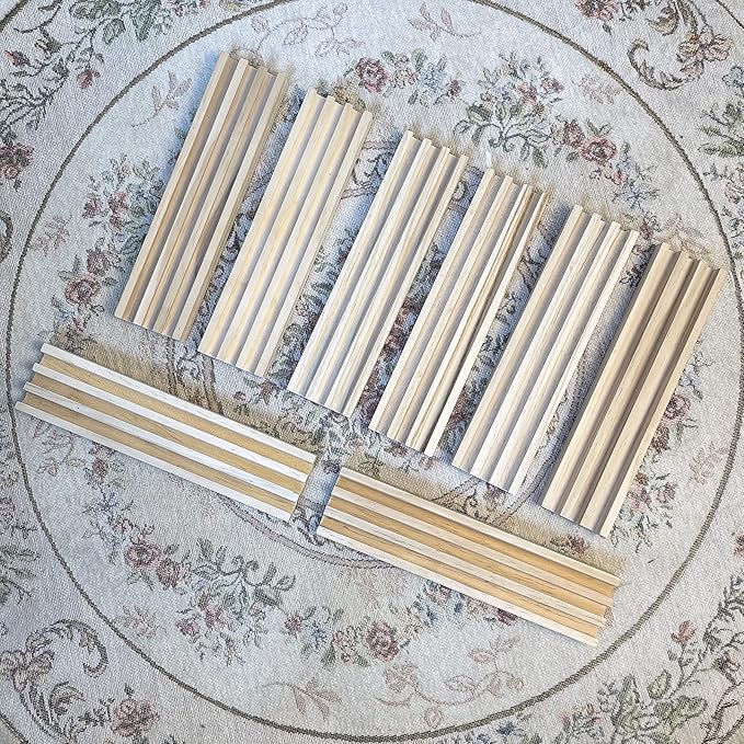 Wooden Domino Racks/Trays Set of 8 Natural Domino Trays Holders Organizer for Mexican Train Chickenfoot and Other Domino Games - Dominoes NOT Included