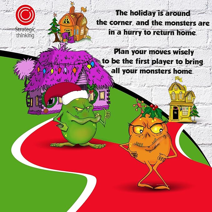 Strategic Family Card Games – Homebound Monsters – Christmas Edition. Small Stocking Stuffers for Kids 8-12. Easy and Fun Family Card Games for Kids and Adults. Age 6 +, 2 Players