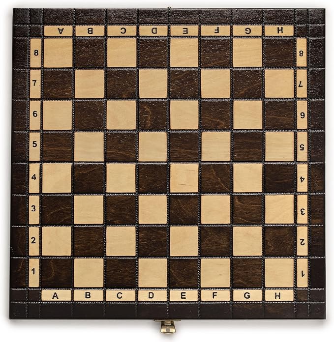 Husaria European International Chess Wooden Game Set, King's Continental - 13.8 Inches Medium Size Chess Set with Handcrafted Chessmen and Felted Folding Board