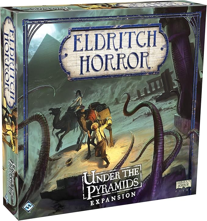 Eldritch Horror Under the Pyramids Board Game EXPANSION | Mystery Game | Cooperative Board Game for Adults and Family | Ages 14+ | 1-8 Players | Avg. Playtime 2-4 Hours | Made by Fantasy Flight Games