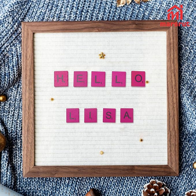 Marsrut 100Pcs Tiles Replacement, Pink Colored Wooden Mix Letters Colourful Rose Red Varnished Scrambled Alphabet Pieces Bulk Set for Board Phonics Spelling Game Name Family Decor Crafting