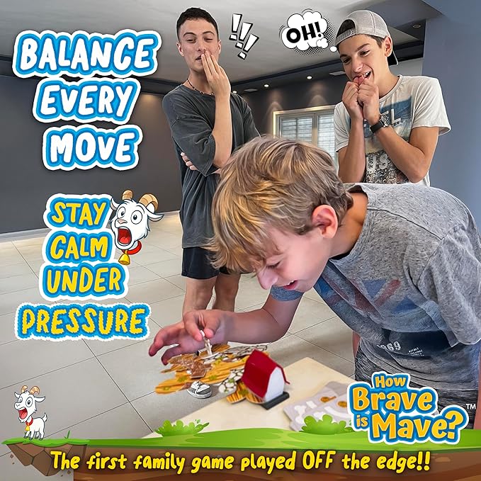 How Brave is Mave? - Never seen Before - Build Off The Edge of a Table - Laugh, Stack, and Topple - Competitive Game for Kids and Adults - Exciting Family Night Board Game