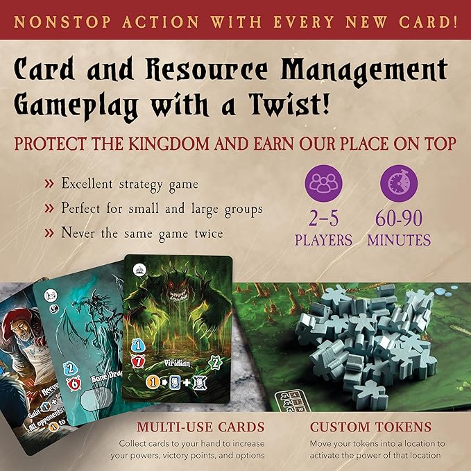 Margraves of Valeria Board Game – Strategic Fantasy Game for 1-5 Players, Card-Driven Mechanics, Stunning Artwork, High Replayability, Perfect for Game Nights