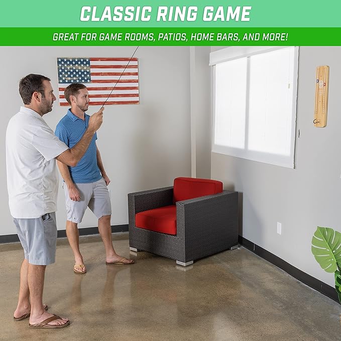 GoSports Hook 21 Ceiling Mount Ring Swing Game - Choose Your Color - Play Indoors or Outdoors