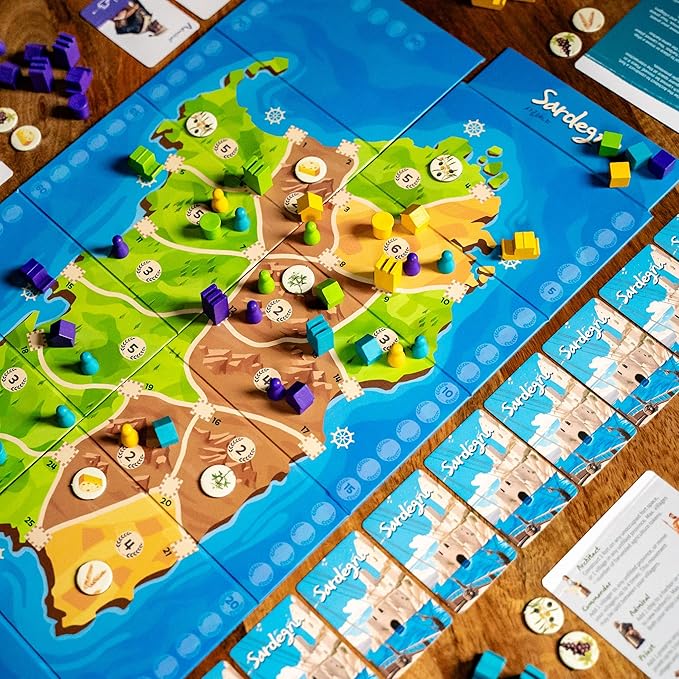 Crafty Games Sardegna Dynamic Area Control Board Game by Stefan Dorra, 2-4 Players, Ages 15+, 30 Minute Play time