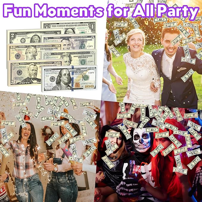140 PCS Fake Money for Kids Pretend Play - Play Money for Teaching, Prop Money for Board Game, Moive, Magic