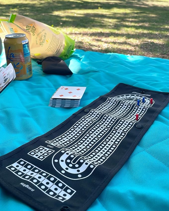 Incremental MagBoard: Cribbage and Mancala Magnetic Rollable Travel Game