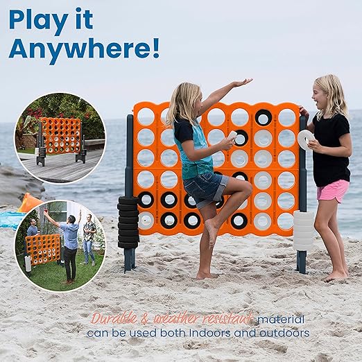 ECR4Kids Jumbo 4-To-Score, Giant Game, Orange/Grey, 1