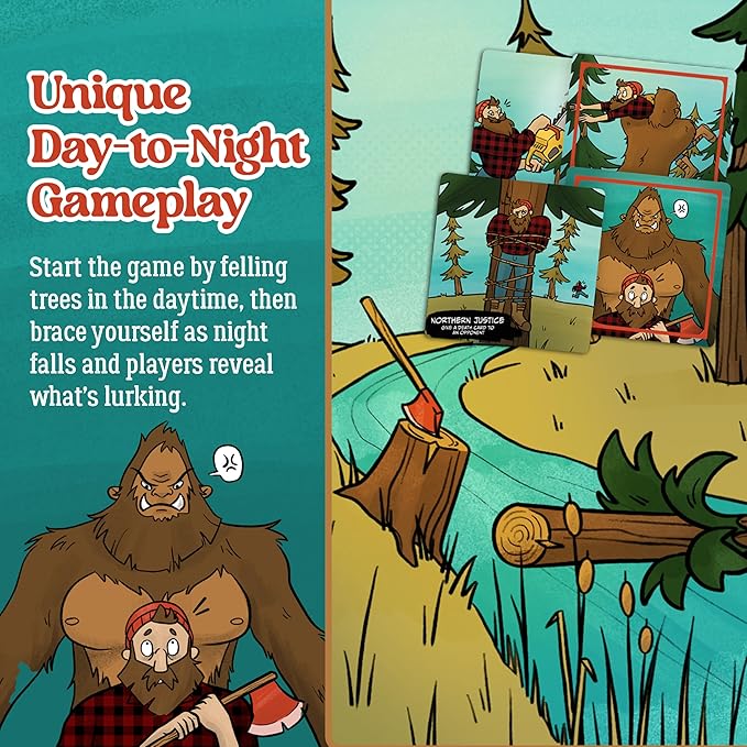 Prolific Games Squatch & Seek – A Hilarious Combat Memory Card Game of Lumberjacks and Sasquatch – Fun for Families & Game Nights – Fast-Paced Strategy for Ages 8+